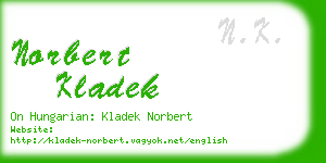 norbert kladek business card